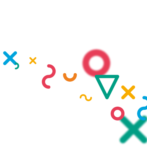 Formas geométricas coloridas.